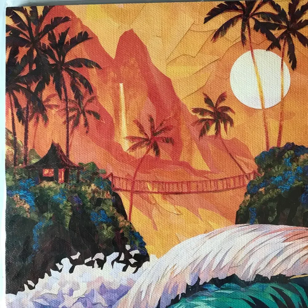 Bundle of TWO (2) Patrick Parker Foam Mounted Tropical Wall Art Prints 8x10